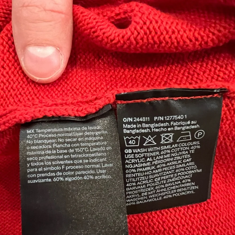 H&M Red Women's Cardigan with Button Detail - Picture 6 of 7